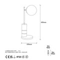 Lampa de masa, Fulgor, 942FLG1857, Metal, Negru / Antic / Crem