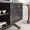 Comoda TV, Decorotika, North, 130x38.6x58.6 cm, Negru / Marmură