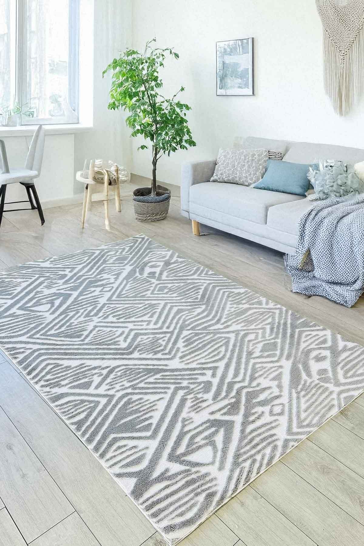 Covor, CLR-GİSELE-GRİ-52, 160x300 cm, Poliester, Gri