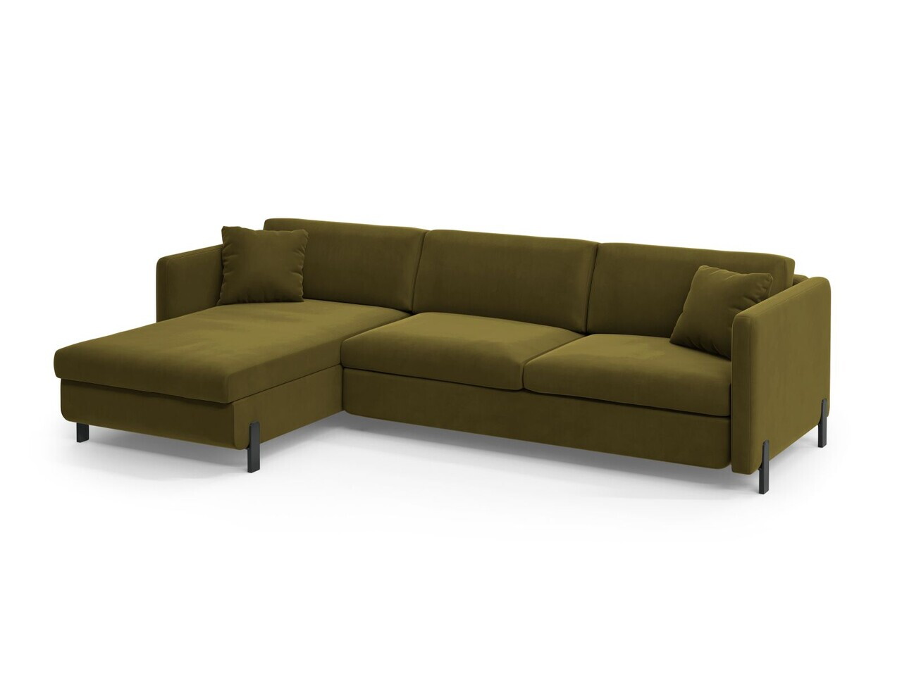 Coltar extensibil stanga 5 locuri, Gloria, Micadoni Home, 286x170x88 cm, catifea, verde — imaginea 5