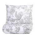 Lenjerie de pat King Size, Morales, Homla, 3 piese, 200x220 cm, bumbac, alb/gri