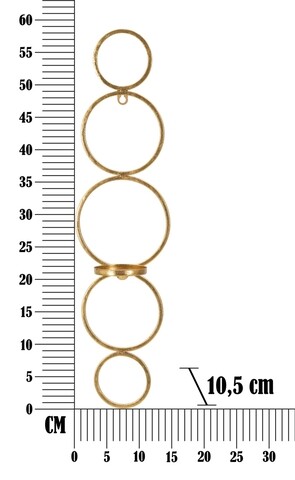Set 2 suporturi pentru lumanare cu fixare pe perete Circly, Mauro Ferretti, 14x10.5x58.5 cm, fier, auriu