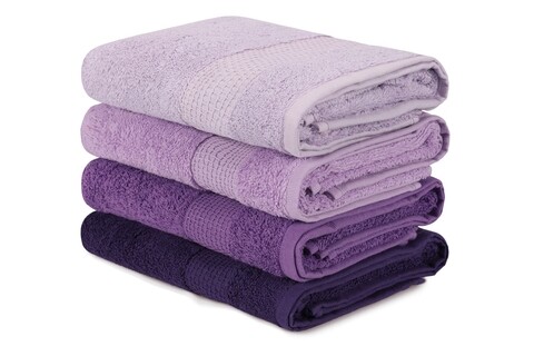 Set 4 prosoape 801, beverly hills polo club, 50x90 cm, bumbac, lila