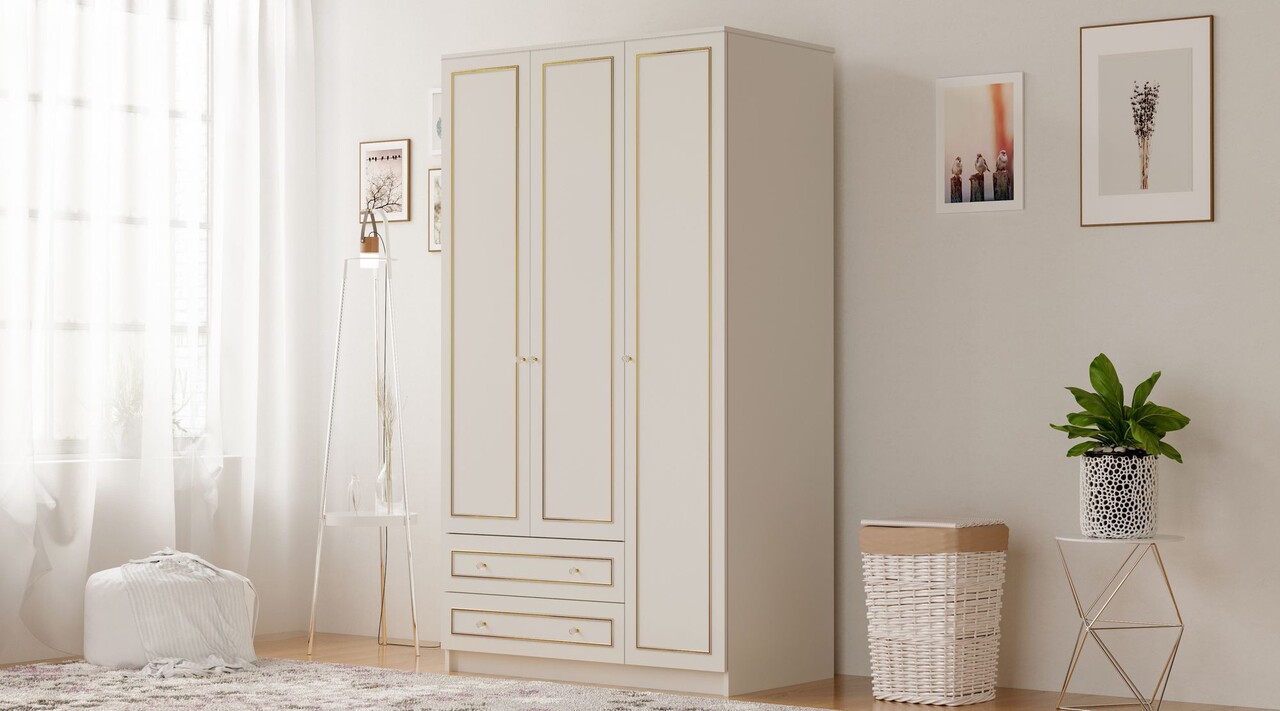 Dulap pentru haine, Rabi, Rb-076, 105x180x52 cm, Alb mat