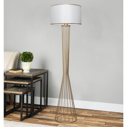 Lampadar, ayd-3077, insignio, 38 x 155 cm, 1 x e27, 60w, alb/auriu