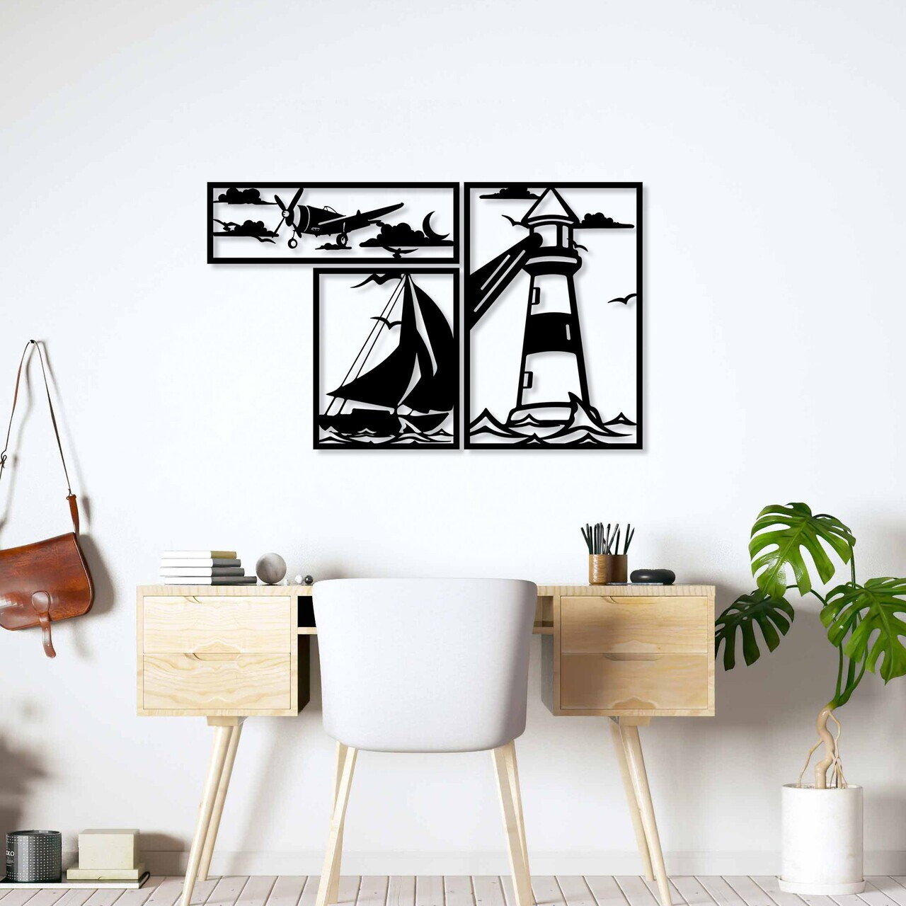 Decoratiune de perete, Lighthouse Trio B, Grosime: 1,5 mm, Negru — imaginea 3