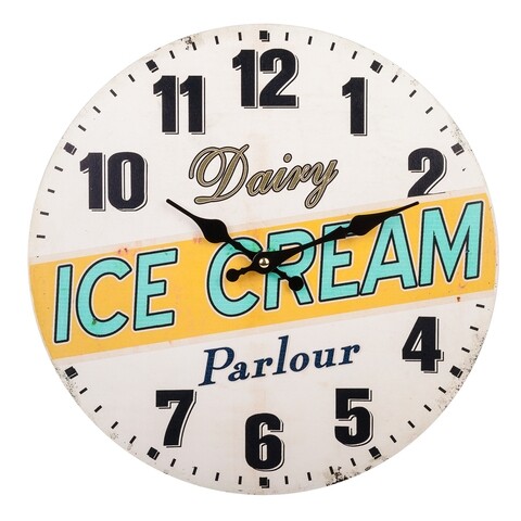 Ceas de perete Ice Cream, Creaciones Meng, 34 cm, MDF Creaciones Meng imagine 2022 by aka-home.ro