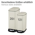 Cos de gunoi cu pedala Design, Wenko, 20.5x36x46 cm, otel/polipropilena, crem/negru