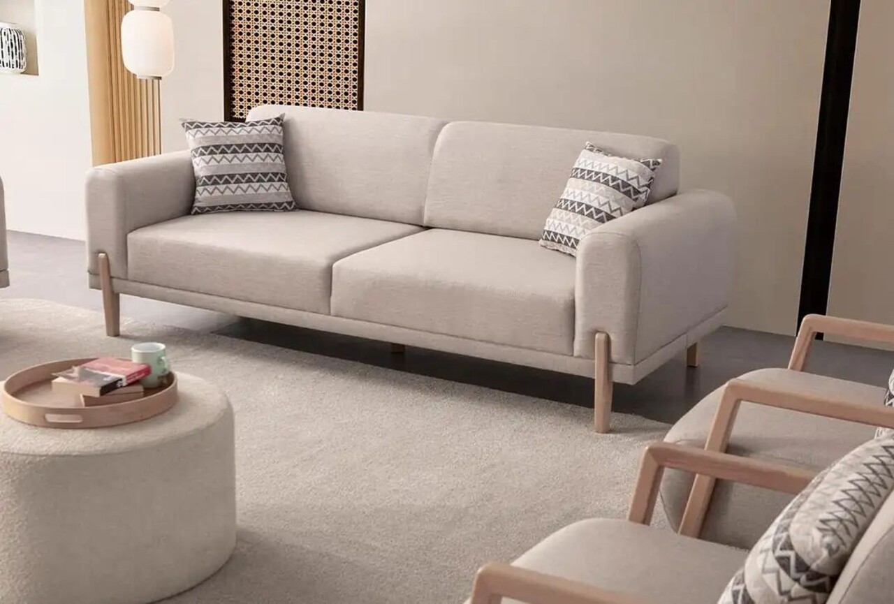 Canapea extensibila 3 locuri, Atelier del Sofa, 752EST1128, Lemn de carpen;PAL, Crem - view 4