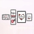 Set 5 tablouri decorative, SET_067, Lulu, 24x29 cm/34x44 cm, plastic
