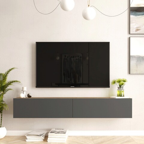 Comoda tv, locelso, fr8, 180x29.6x31.6 cm, pin atlantic / antracit
