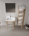 Dulap de baie cu chiuvetă, Hanah Home, Purus 65, Stejar Sonomo