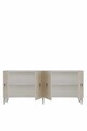 Consola, Hanah Home, Ayshe 180, 180x75x32 cm, White / Travertine / Silver
