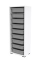 Dulap multifunctional, Estella, Zola 9N, Alb/Gri