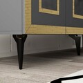 Consola, Olivia, Karya, 150x40x79 cm, PAL , Antracit / Aur