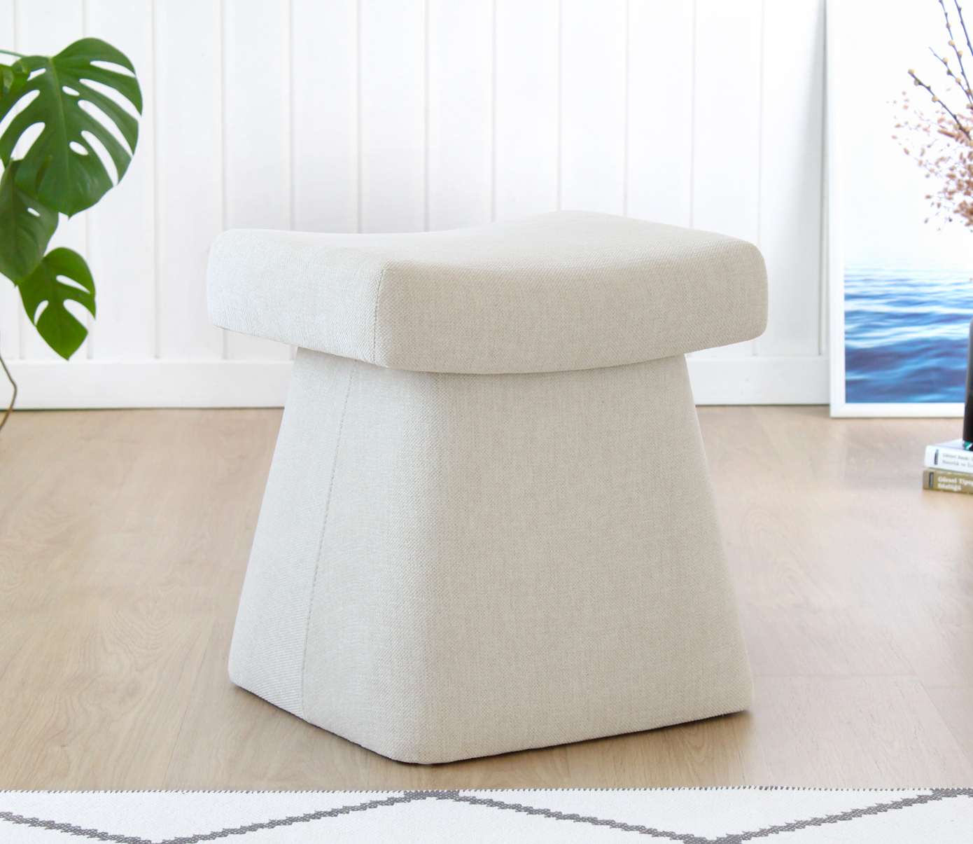 Taburet, Atelier del Sofa, 209FLF1447, Bumbac, Crem