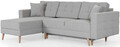 Coltar extensibil reversibil 3 locuri ELTAP, AsgL-23, Asgard, 248x162x93 cm, lemn/poliester, gri deschis