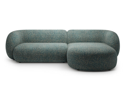 Coltar dreapta 3 locuri, Kate, Micadoni, 285x176x76 cm, tesatura structurata, albastru melanj