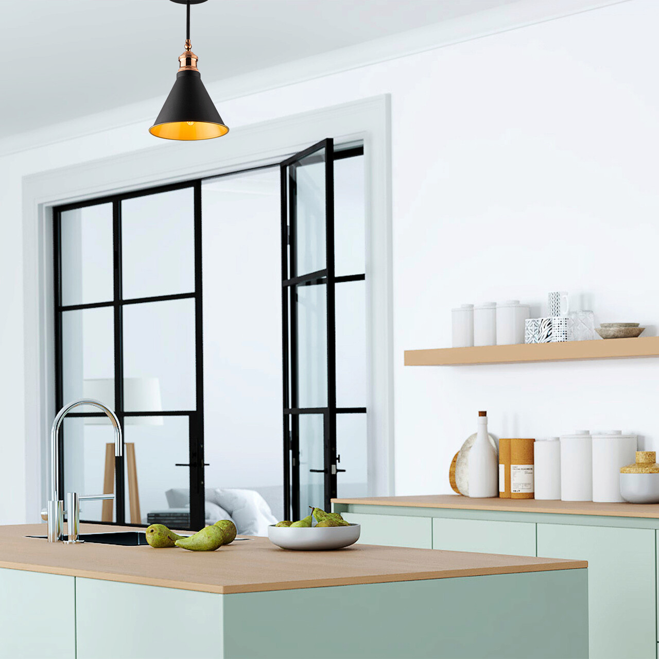 Lustra, Alby, 525NOR1305, Metal, Negru - 2 | YEO
