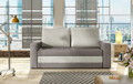Canapea extensibila 2 locuri, ELTAP, Wave, 150x90x90 cm, lemn/poliester, gri inchis/gri deschis