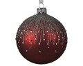 Glob Glitter lines, Decoris, Ø8 cm, sticla, rosu