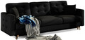 Canapea extensibila 3 locuri ELTAP, Ask07, Asgard, 233x92x93 cm, lemn/poliester, negru