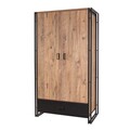 Dulap pentru haine, Sapphire, Cosmo Alter, 110 x 200 x 55 cm, pal melaminat, pin/negru