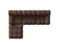 Canapea modulara 4 locuri, Bellis-51, Micadoni Home, 282x188x70 cm, catifea, maro inchis