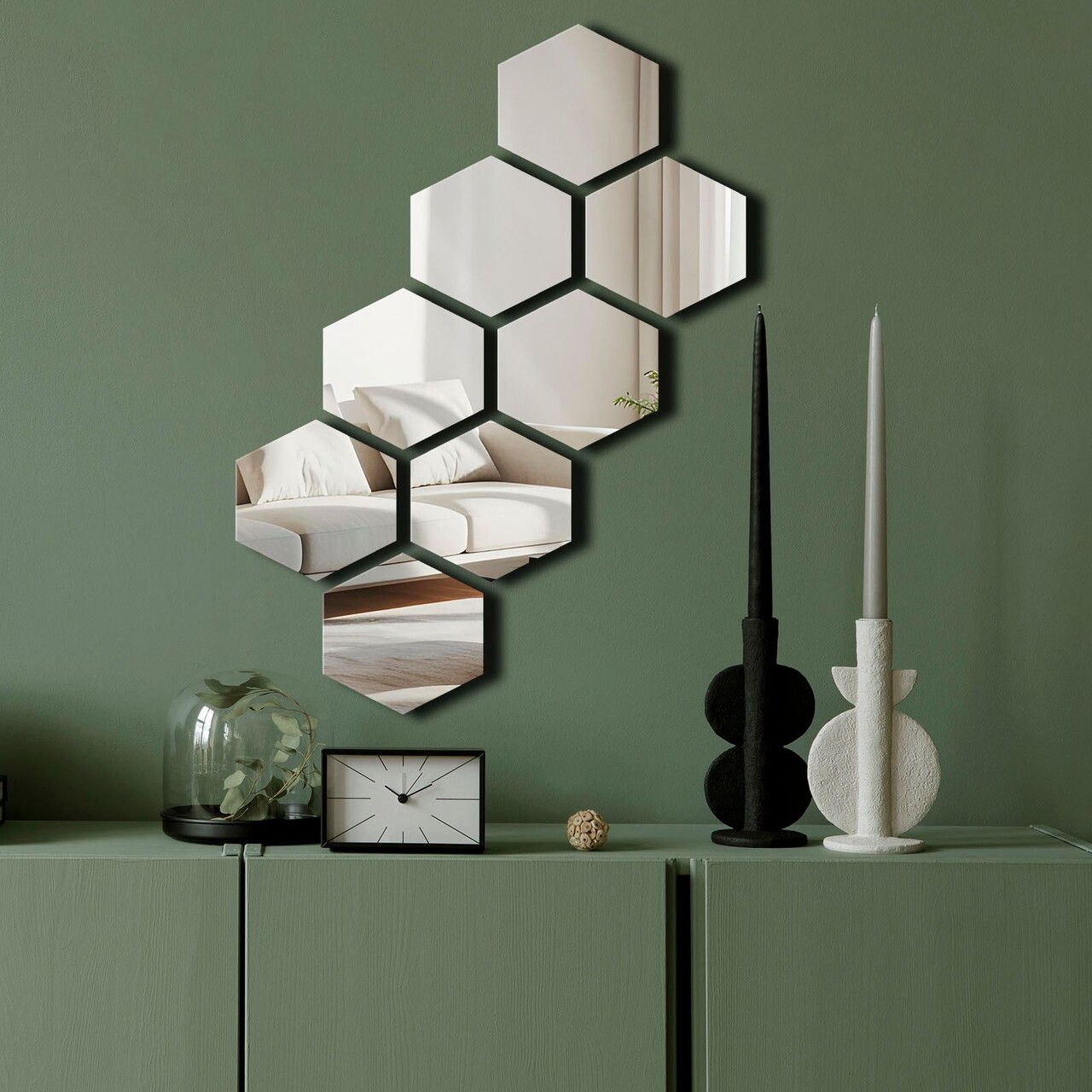 Oglinda decorativa Ozgl525 Partea de jos: 100% EVA (Grosime: 10 mm) Argintiu