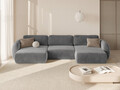 Coltar panoramic extensibil 5 locuri, Tonale, Cosmopolitan Design, 362x149x88 cm, catifea, gri inchis