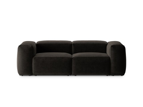 Canapea 2 locuri, Bergamo, Cosmopolitan Design, 224x108x70 cm, tesatura structurata, negru
