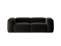 Canapea 2 locuri, Bergamo, Cosmopolitan Design, 224x108x70 cm, tesatura structurata, negru