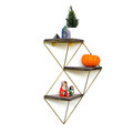 Raft de perete, Evila Originals, WR076, 34x45x13 cm, Nuc / Aur