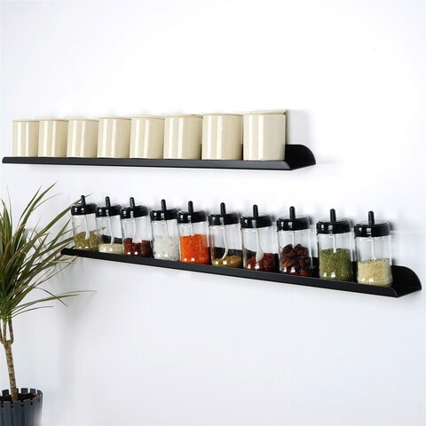 Raft de perete, evila originals, wr081, 100x4x8 cm, negru