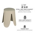 Taburet pentru baie Comiso, Wenko, 44.5x46 cm, plastic/poliuretan, bej
