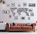 Decoratiune de perete, World Map XL, Metal, Dimensiune: 85 x 170 cm, Negru