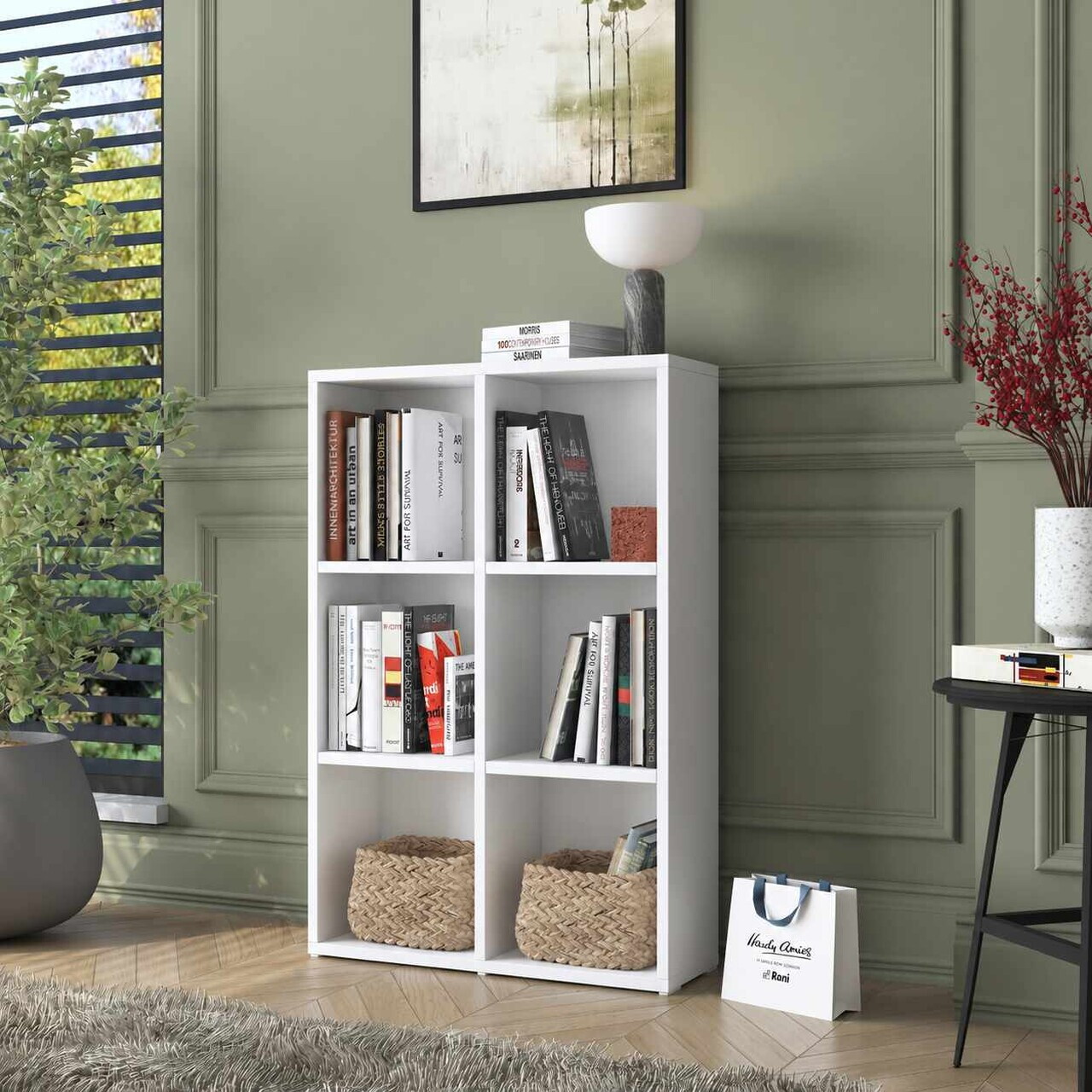Corp biblioteca, Hanah Home, HC120, 60x90x20 cm, Alb