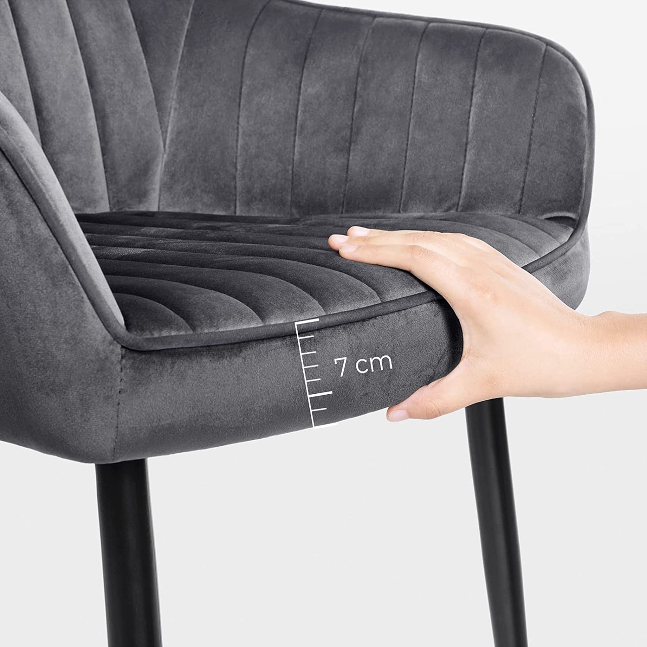 Scaun, Songmics, Velvet Design, 62.5x62x85 cm, otel/catifea, gi