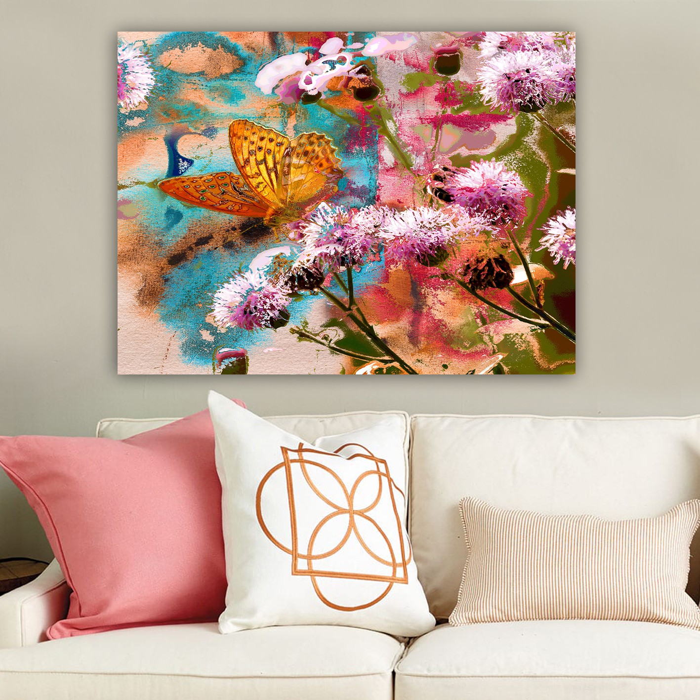 Tablou decorativ, 206635840_70100, Canvas, Rama din lemn (grosime 3 cm), Multicolor