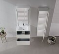 Set Dulap de Baie cu Chiuvetă și Oglindă (2 Piese), Hanah Home, Arno 65, Casmir