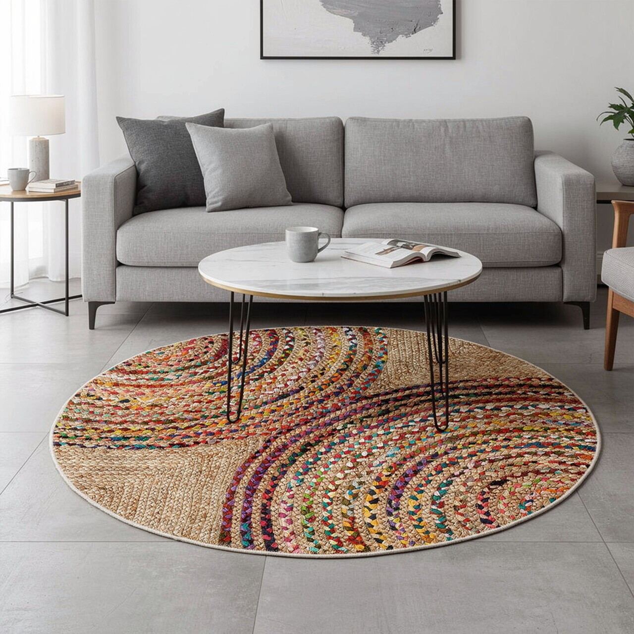 Covor, Woopamuk480, 100x100 cm, Bumbac/Poliester, Multicolor - view 2