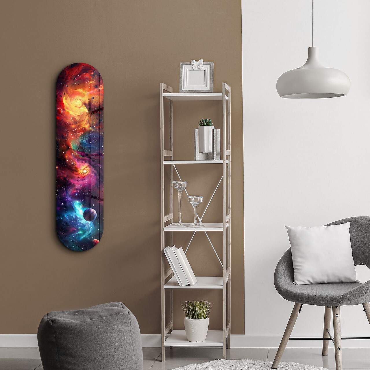 Tablou decorativ, Colorful Space v2, Dimensiune: 20 x 80 cm, Multicolor - view 3