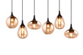 Lustra Lumina, TRIO, 85x20x150 cm, 40W, 6x E14, metal, negru mat