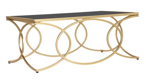 Masuta de cafea Infinity, Mauro Ferretti, 110x60x45 cm, fier, auriu 110x60x45
