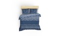 Lenjerie de pat dubla king size, Victoria, Oyku 121VCT58497, 3 piese, amestec bumbac, multicolor