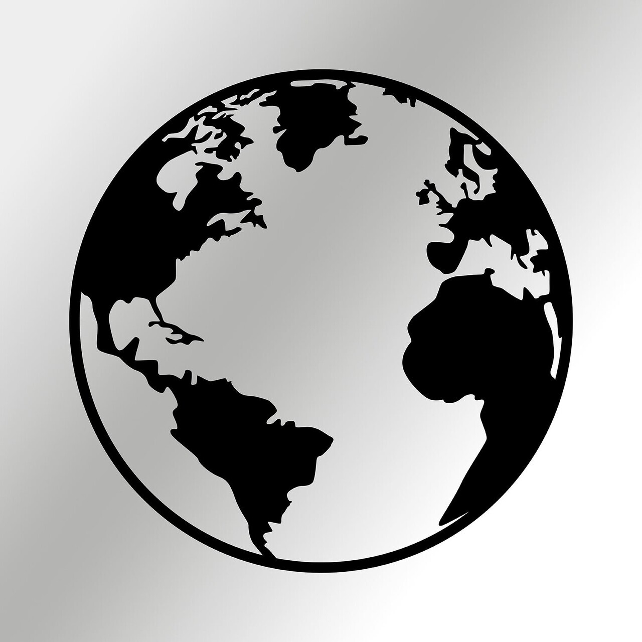 Decoratiune de perete, World, Metal, Grosime: 1,2 mm, Negru — imaginea 5