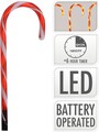 Set 8 decoratiuni luminoase Candy, H47 cm, sintetic, rosu/alb