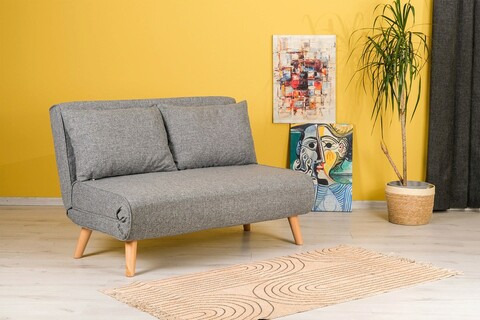 Canapea extensibilă cu 2 locuri, futon, 859ftn2716, metal , gri deschis