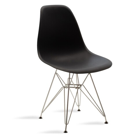 Scaun Claus, Pakoworld, 45.5x51x83 cm, metal/polipropilena, negru