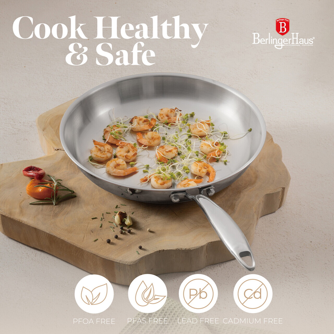 Tigaie Berlinger Haus, Copper Touch, 30 cm, inox, argintiu - imagine 9